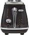 De'Longhi Icona Capitals Grey Vintage Style 2 Slice Toaster, 6 Browning Levels, 2 Extra Wide Bread Slots, Defrost And Reheat Functions, Removable Crumb Tray, Ctot2003.Gy