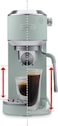 De'Longhi Dedica Duo EC890.GR, Barista Coffee Machine with Pump, Espresso and Cold Brew, Manual Machine with LatteArt Steam Rod, 15 cm Wide, 2 Espresso, Touch Screen, Cup up to 13 cm, Green