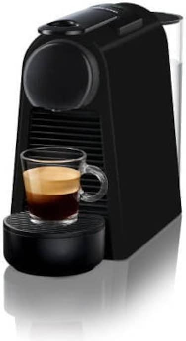 De&#39;Longhi Nespresso Essenza Mini Coffee Machine, 0.6 Liters Water Tank Capacity, 1370 Watts, Removable Tank, Ultra-Compact Design, Automatic Shut-Off, Plastic, Black EN85.B (Made in Europe)