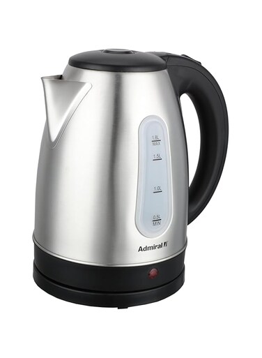 Admiral Electric Kettle 1.7L, with Water Level Indicator, 360 Degree Swivel Base, Auto Lid Opening Function, Perfect for Beverages, 1 Year Warranty, Silver, ADKT170GSS2.