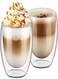 Double Wall Insulate Glass, 8.5Oz 250Ml Double Wall Coffee Glasses Insulated Double Layer Espresso Tea Cups 6Pcs