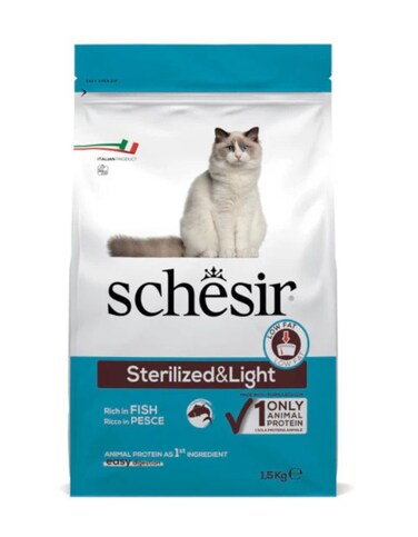 Schesir Cat Dry Food Sterilized &amp; Light Rich in Fish 1.5kg