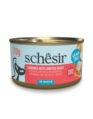 Schesir Grill Wholefood Cat Can Sardines In Lobster Sauce 70g [Min Order:12pcs]
8005852111203

Sardine fillets with lobster sauce in sauce 70g
COMPLEMENTARY FOOD FOR ADULT CATS
Cats love fish and we at Schesir know it well. Our recipe is prepared with real sardines, cut into pieces and cooked in a tasty and hydrating sauce that will become their new passion: they won't be able to do without it anymore. Thanks to our gentle cooking and manual processing, the product retains its organoleptic characteristics intact to ensure maximum nourishment and maximum taste for your felines.


Why choose this product ?
100% natural ingredients, minimally processed
Grain-free
Steam-cooked and hand-processed
No added preservatives or colorants
100% recyclable packaging