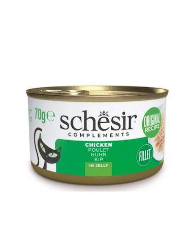 Schesir Complements Cat Wet Food in Jelly Chicken 70g (6 Pack)   Natural High-Protein Cat Food