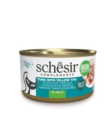 Schesir Complements Cat Wet Food in Jelly Tuna with Yellowtail 70g (6 Pack)