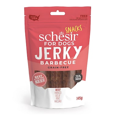 Schesir Grain Free Dog Snack Jerky BBQ Beef-145G