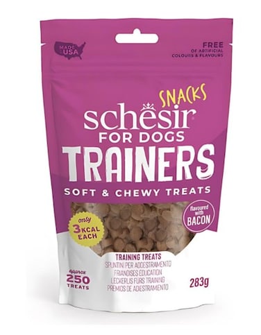 Schesir Dog Training Treats Bacon 283g   Soft &amp; Chewy, 3 Kcal Each