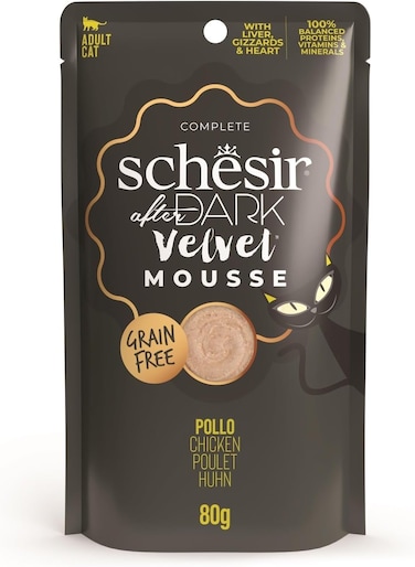 Schesir After Dark Velvet Mousse For Cat - Chicken - 80g Pack  of  12