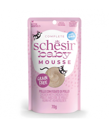 Schesir Baby Mousse Kitten - Chicken With Chicken Liver 70g (Min Order- 12 Pouch)