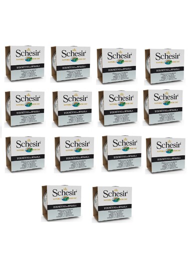 Pack of 14 Schesir Cat Wet Food-Tuna With Seabass[Weight - 85g]