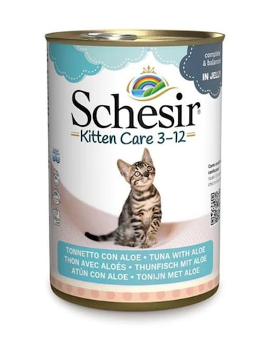 Schesir Kitten Care 3&ndash;12 Tuna with Aloe in Jelly 140g Can