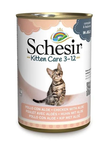 Schesir Kitten Care 3&ndash;12 Chicken with Aloe in Jelly 140g Can