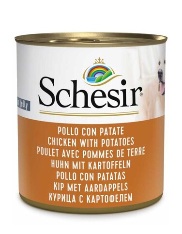 Schesir Dog Wet Food Chicken &amp; Potatoes 285g &ndash; 4 Pack   Natural &amp; Steam-Cooked