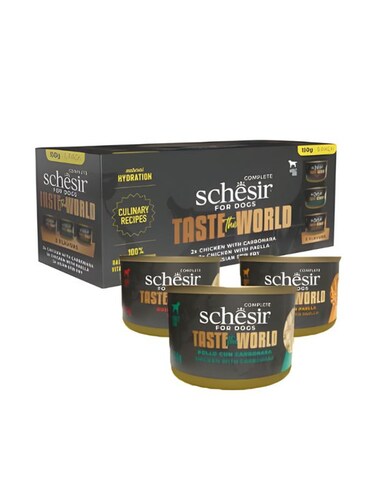 Schesir Taste The World Dog Wholefood Variety Pack 150g x6 &ndash; 3 Flavors