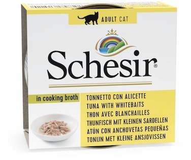 Schesir Cat Can Broth-Wet Food Tuna With Whitebait 70g