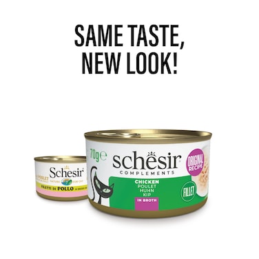 Schesir Wet Cat Food In Broth Can-Chicken ( 12 x 70g )