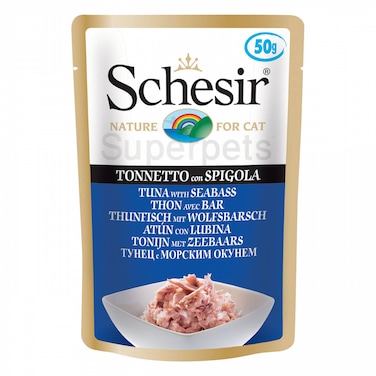 Schesir Cat Pouch-Wet Food Tuna With Seabass 50g