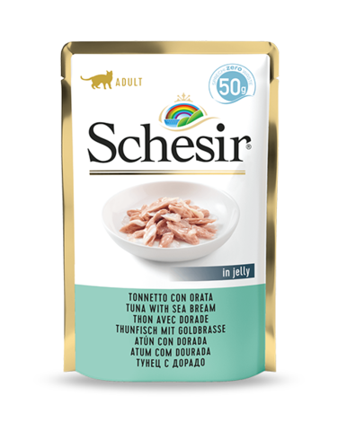 Schesir Cat Pouch-Wet Food Tuna with Seabream 50g Pack  of  12