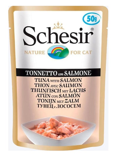Schesir Cat Pouch-Wet Food Tuna with Salmon 50 G