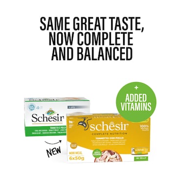 Schesir Complete &amp; Balanced Nutrition Wet Cat Food in Jelly Can[Multi pack]- Tuna With Chicken-(6X50g)