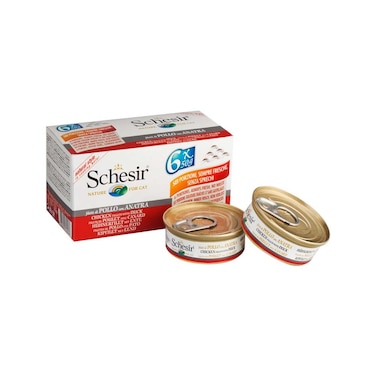 Schesir Cat Multipack Can Wet FoodChicken fillets With Duck 6x50g  300g