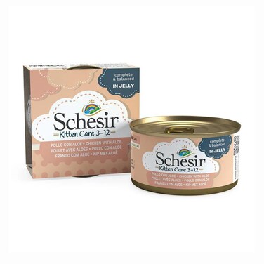 Schesir Kitten Care- Can In Jelly 3-12 Chicken with Aloe Wet Food 85g [Weight - 85g]x2