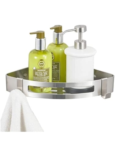 Wall Mount Bathroom Triangle Rack Rustproof Stainless Steel Bathroom Shower Organizer, Shower Caddy, Adhesive Corner Shelves, No Drilling (Corner)