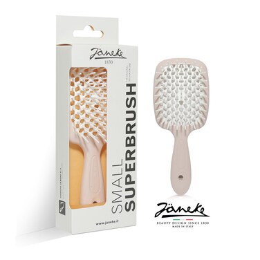 فرشاة الشعر جانيكي سوبر براش ذات فتحات تهوية صغيرة، بيج-أبيض