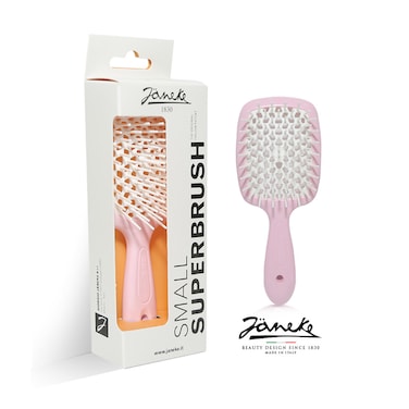 Janeke SUPERBRUSH Small Vented Hairbrush PINK-WHITE