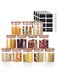 8.5 OZ Set of 12 Kitchen Glass Storage Jar with Bamboo Lids, 250ML Airtight Glass Food Containers with Labels, Suit for Sugar, Salt, Coffee, Tea, Nuts, Spice and Other Dry Food Storage, Stackable