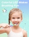 SEAGO Kids Electric Toothbrush with 2 Mins Brushing Timer and 4 Replacement Bursh Heads, Rainbow LED Light Make Brushing Fun, Green Color Boys Battery Powerd Toothbrush for 4-12 Years Old，SG-977
