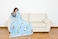 Kanguru Plaid Snoopy Blanket, Super Soft, Cozy, Fluffy, Warm, Throw Fleece Blanket Microfiber For Sofa, Bedroom, Couch, Travel, Kids, Colour Blue, Size 130 X 170cm 1123