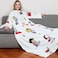 Kanguru Deluxe Snoopy Peanuts Blanket, Fluffy Blanket, Fleece Blankets For Adults, Blanket With Sleeves With Kangaroo Pocket, Gifts For Women, Snuggle Blanket, Light Grey, 140X180cm