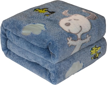 كانجورو بطانية كنبة ناعمة من المايكروفايبر تتوهج في الظلام تتوهج في الظلام، مصنوعة من الصوف الناعم، مقاس 130 × 150 سم، لحاف مفرد لطيف للبنات، هدايا للكريسماس او اعياد الميلاد من سنوبي