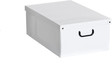 Lavatelli Cardboard Storage Box, Cardboard Gift Box With Lid 32 X 42 X 21cm, White, Medium, 1 Piece Box Storage With Lid For Clothes, For Wardrobe, For Vacuum Dents Gift Idea