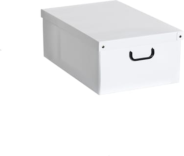 Lavatelli Cardboard Storage Box, Cardboard Gift Box With Lid 25 X 35 X 17.5cm, White, Small, 1 Piece Box Storage With Lid For Clothes, For Wardrobe, For Vacuum Dents