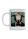 Stylish Sheep Printed Ceramic Mug White/Green/Black