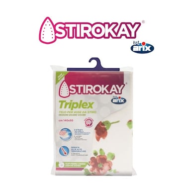 Stirokay Triplex Iron Cover 140x50cm &ndash; Heat-Reflective, Foam-Backed, Asbestos-Free with Easy-Fix System