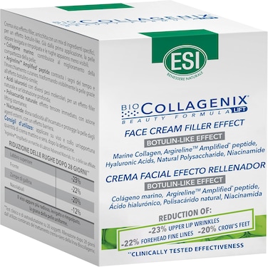 كريم حشو الوجه المضاد للشيخوخة من بيوكولاجينكس، بتأثير يشبه البوتولين مع الارجيريلين، الكولاجين البحري وحمض الهيالورونيك، 50 مل - يقلل من التجاعيد والشد ويرطب ويشرق، خفيف الوزن وغير دهني