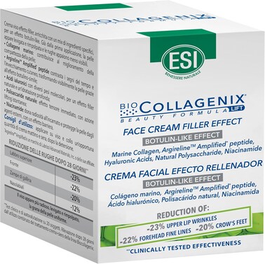 ESI Biocollagenix Anti-Aging Face Filler Cream &ndash; Botulin-Like Effect With Argireline, Marine Collagen &amp; Hyaluronic Acid, 50ml &ndash; Reduces Wrinkles, Firming, Hydrates &amp; Brightens, Lightweight