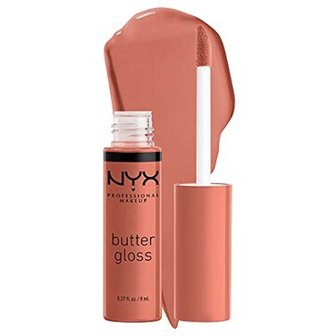 NYX Professional Makeup Butter Gloss Brown Sugar, Non-Sticky Lip Gloss - Sugar High (Peachy Light Nude)