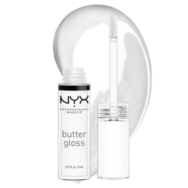 NYX Professional Makeup Butter Gloss, Non-Sticky Lip Gloss - Sugar Glass (Clear)