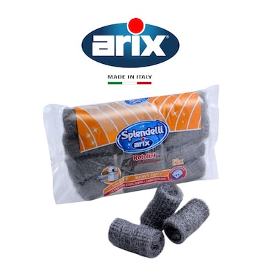Arix Splendelli Ultrafine Steel Wool Rolls 12 pcs - Versatile Cleaning for Stainless Steel, Aluminum, and DIY Projects