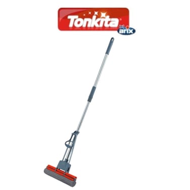 Tonkita PVA Mop Floor-Cleaning System &ndash; Super Absorbent Sponge with Lever Squeezing Mechanism