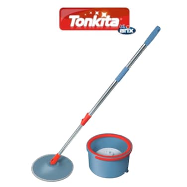 Tonkita Spin Mop System &ndash; Hygienic Cleaning with Rotary Drag and 360&deg; Swivel Joint