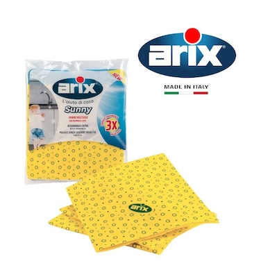 Arix Sunny Yellow Multipurpose Cloth 3 pcs - Premium Quality Cleaning Towels for Dry &amp; Wet Use