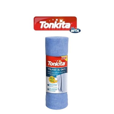 Tonkita Tear&amp;Go Microfibre Cloth Roll &ndash; 20 Reusable Cleaning Cloths (30x30cm)