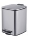 East 6L Stainless Steel Squared Trash Can with Soft Close Lid and Inner Bucket-Resistant Surface for Kitchen, Bathroom, Silver, 23.5 x 19.5 x 25.5 cm