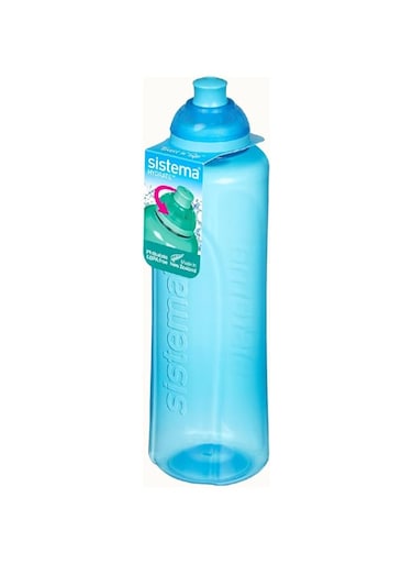 Sistema 480ML Helix Squeeze Bottle for school, sports &amp;,On the Go, comes with Twist &lsquo;n&rsquo; Sip lid, easy grip shape, Leak proof, Impact Resistant. Dishwasher safe &amp; BPA Free, Blue