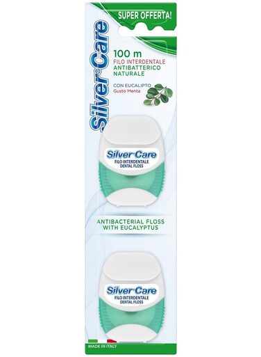 Silver Care Antibacterial Eucalyptus Dental Floss 50m  Pack of 2